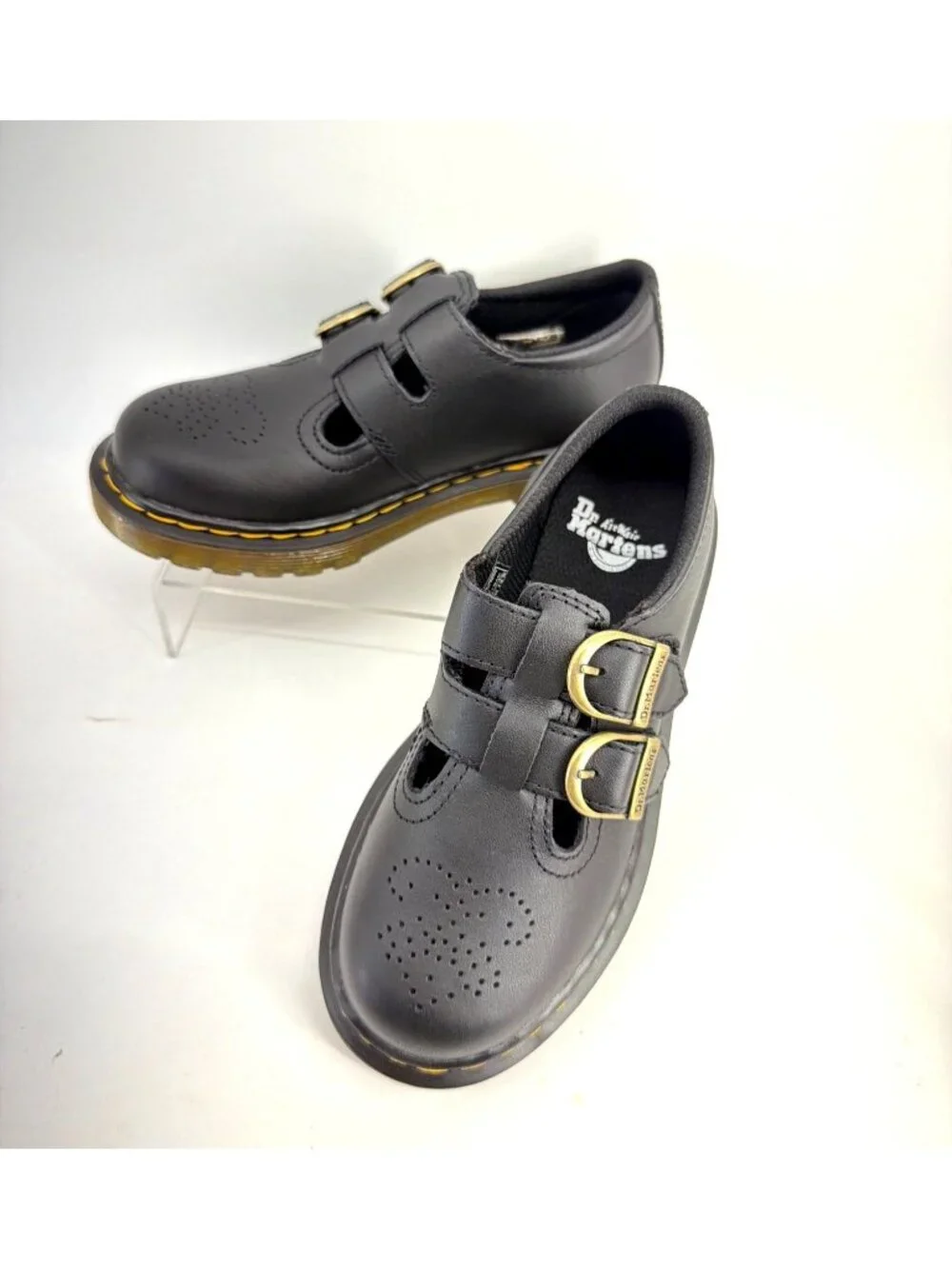 Dr Martens 8065 Black Leather Mary Jane Formal Girl Shoes Kids Size 12